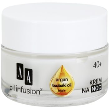 AA Cosmetics Oil Infusion2 Argan Tsubaki 40+ crema regeneratoare de noapte cu efect antirid
