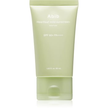Abib Heartleaf Mild Sunscreen Relief Tube crema de soare pentru fata cu efect calmant
