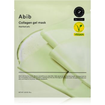 Abib Collagen Gel Mask Heartleaf Jelly mască intensă cu hidrogel cu efect calmant