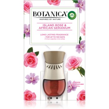 Air Wick Botanica Island Rose & African Geranium difuzor electric cu aromă de trandafiri