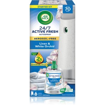 Air Wick Active Fresh Linen & White Orchid odorizant de aer automat cu reîncărcare