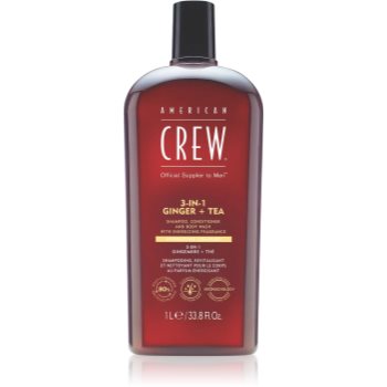 American Crew 3 in 1 Ginger + Tea șampon, balsam și gel de duș 3 în 1 pentru barbati