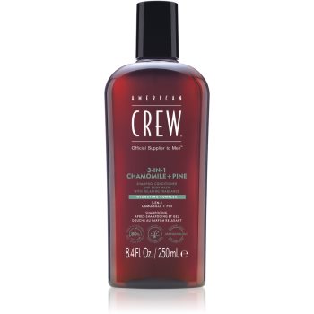 American Crew 3 in 1 Chamimile + Pine șampon, balsam și gel de duș 3 în 1 pentru barbati