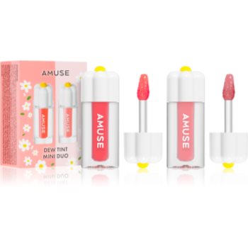 AMUSE Dew Tint Mini Duo set de luciu de buze hidratant