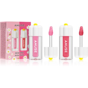 AMUSE Dew Tint Mini Duo set de luciu de buze hidratant - Sellmag.ro