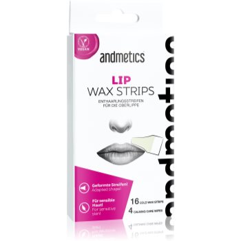 andmetics Wax Strips Lip benzi depilatoare cu ceară, pentru buza de sus andmetics