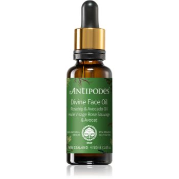 Antipodes Divine Face Oil Rosehip & Avocado Oil ser protector impotriva primelor semne de imbatranire ale pielii