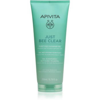 Apivita Just Bee Clear Purifying Cleanser Gel gel de curatare facial impotriva acneei