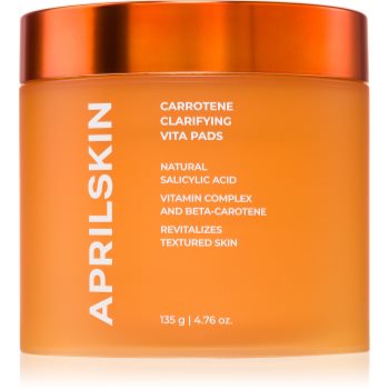 APRILSKIN Carrotene Clarifying Vita Pads dischete demachiante pentru tenul gras, predispus la acnee