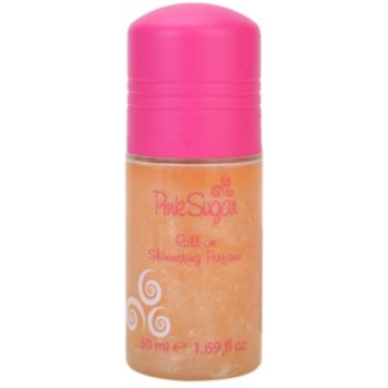 Aquolina Pink Sugar Deodorant roll-on cu particule stralucitoare pentru femei