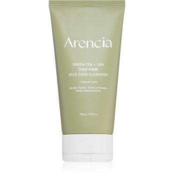 Arencia Green Tea + LHA Deep Pore Rice Cake Cleanser gel intens pentru curatare efect regenerator