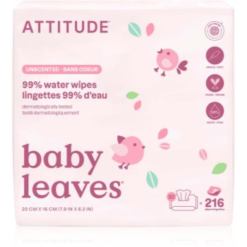 Attitude Baby Leaves Water Wipes Șervețele umede fara parfum