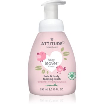 Attitude Baby Leaves Unscented spuma de curatare 2 in 1