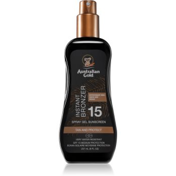 Australian Gold Spray Gel Sunscreen With Instant Bronzer spray pentru bronzat SPF 15