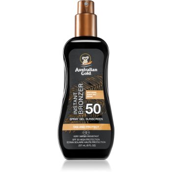 Australian Gold Spray Gel Sunscreen With Instant Bronzer spray pentru bronzat SPF 50