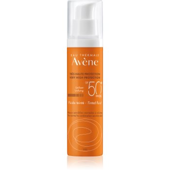 Avène Sun Sensitive lichid protector nuanțator, pentru piele normală spre mixtă SPF 50+