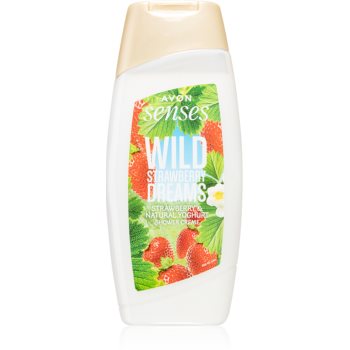 Avon Senses Wild Strawberry Dreams gel de duș mătăsos cu aroma de capsuni Avon