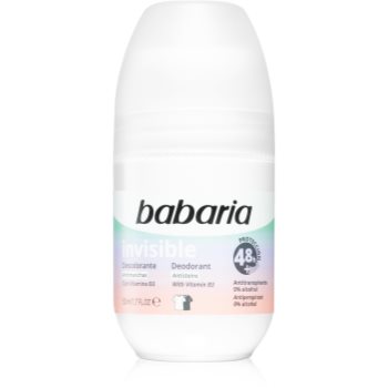 Babaria Deodorant Invisible antiperspirant roll-on impotriva petelor albe si galbene