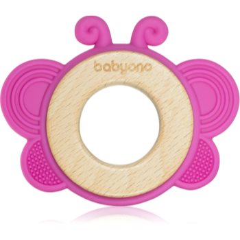 Babyono wooden & silicone teether jucărie pentru dentiție