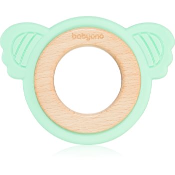 BabyOno Wooden & Silicone Teether jucărie pentru dentiție