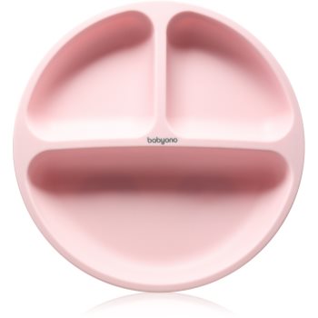 BabyOno Siilicone Plate 6m+ farfurie compartimentată cu ventuză