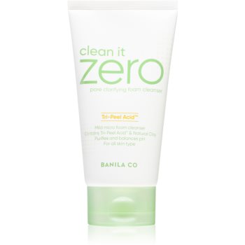 Banila Co. clean it zero pore clarifying spuma demachianta cu o textura cremoasa hidrateaza pielea si inchide porii