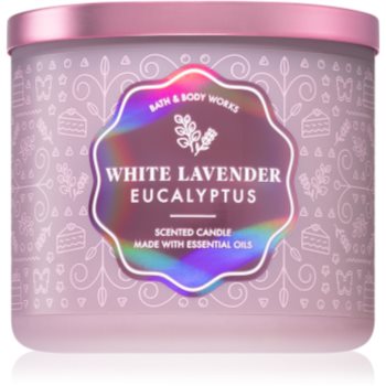 Bath & body works white lavender eucalyptus lumânare parfumată