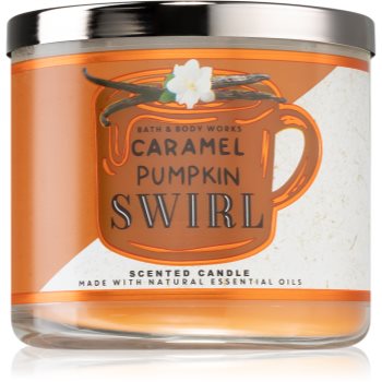 Bath & Body Works Caramel Pumpkin Swirl lumânare parfumată cu uleiuri esentiale Bath & Body Works