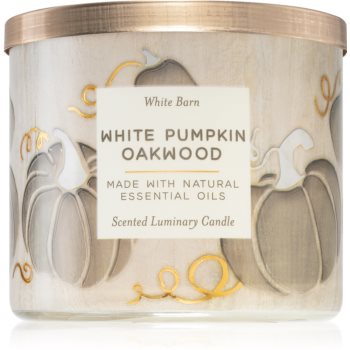 Bath & Body Works White Pumpkin Oakwood lumânare parfumată Bath imagine noua