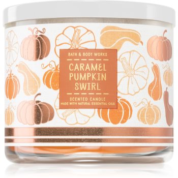 Bath & body works caramel pumpkin swirl lumânare parfumată i.