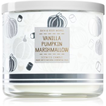 Bath & Body Works Vanilla Pumpkin Marshmallow lumânare parfumată cu uleiuri esentiale Bath imagine noua