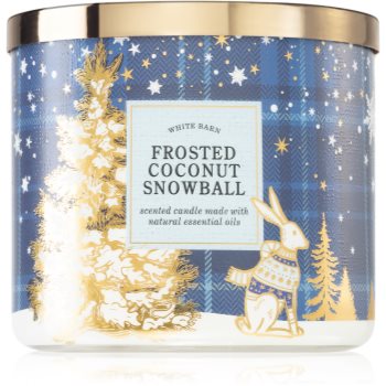 Bath & body works frosted coconut snowball lumânare parfumată cu uleiuri esentiale