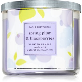 Bath & body works spring plum and blackberries lumânare parfumată