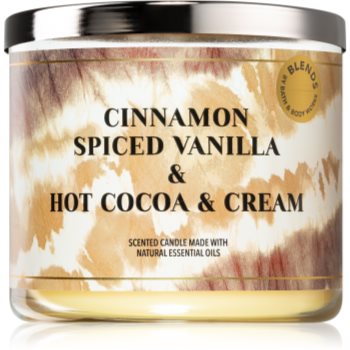 Bath & Body Works Cinnamon Spiced Vanilla & Hot Cocoa and Cream lumânare parfumată and imagine noua