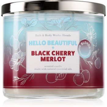 Bath & Body Works Hello Beautiful + Black Cherry Merlot lumânare parfumată