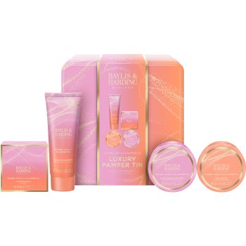 Baylis & Harding Jojoba, Vanilla & Almond Oil set cadou cutie de metal