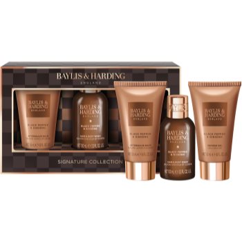 Baylis & Harding Black Pepper & Ginseng set cadou pentru față, corp și păr pentru bărbați Mini
