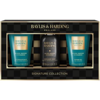 Baylis & Harding Black Pepper & Ginseng set cadou pentru față, corp și păr pentru bărbați - Sellmag.ro