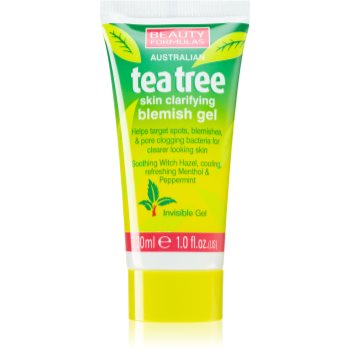 Beauty Formulas Tea Tree gel calmant de curatare impotriva imperfectiunilor pielii Beauty Formulas
