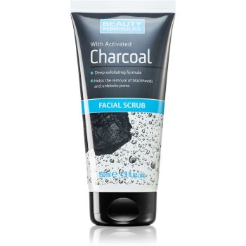 Beauty Formulas Charcoal exfoliant facial cu cărbune activ