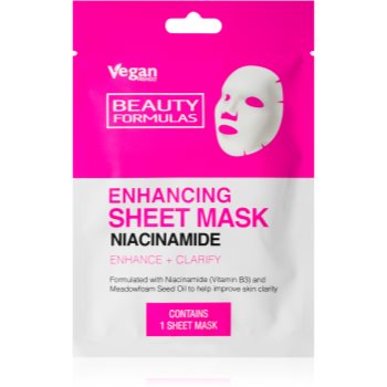 Beauty Formulas Niacinamide mască textilă nutritivă