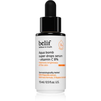 belif Aqua Bomb Super Drops Serum Vitamin C 8% ser stralucire cu vitamina C cu efect antirid