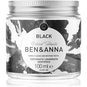 BEN&ANNA Natural Toothpaste Black pastă de dinți în borcan de sticlă cu cărbune activ