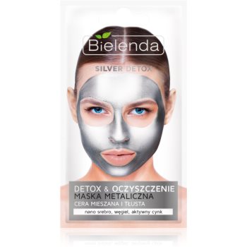 Bielenda Metallic Masks Silver Detox masca detoxifiere și curățare pentru ten gras și mixt Bielenda Cosmetice și accesorii