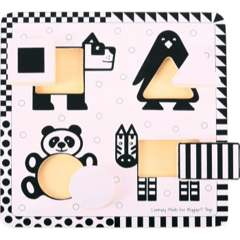Bigjigs Toys Black & White Shape Puzzle jucărie interactivă cu piese care se pot insera