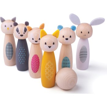 Bigjigs Toys Wooden Bowling Toy set de jucării din lemn