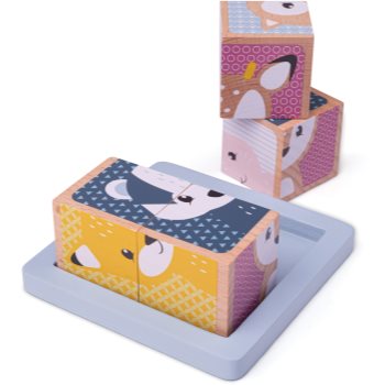 Bigjigs Toys Woodland cuburi pentru copii