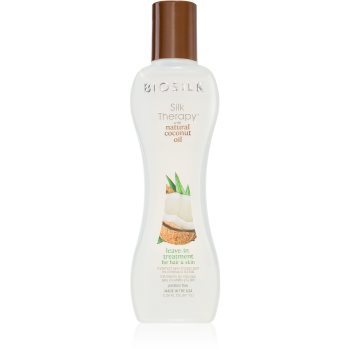 Biosilk Silk Therapy Natural Coconut Oil tratament de hidratare fara clatire de par si de corp