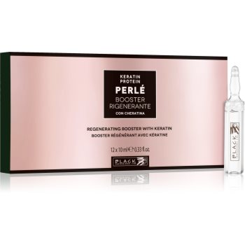 Black Professional Line PERLÉ Booster Regeneratin Keratin Ampouls незмивний догляд для волосся з кератином 10x12 мл