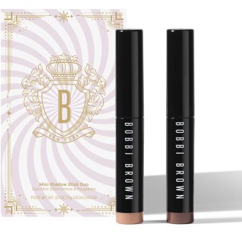 Bobbi Brown Holiday Mini Long-Wear Cream Shadow Stick Duo creion pentru ochi set cadou culoare Dusty Mauve/Golden Pink